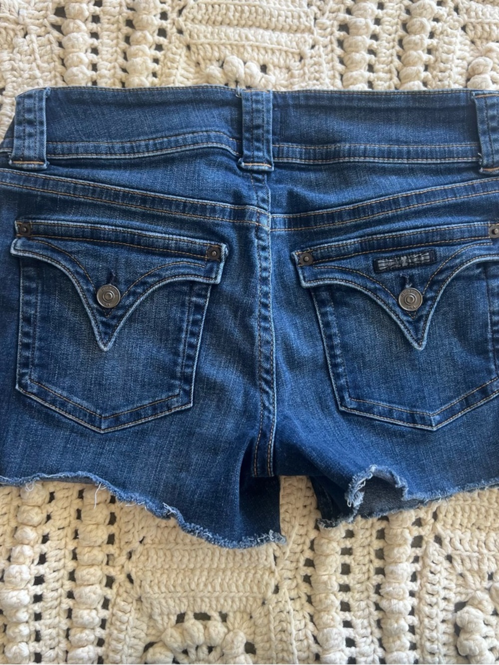 Hudson Jeans Indigo Button Denim Shorts